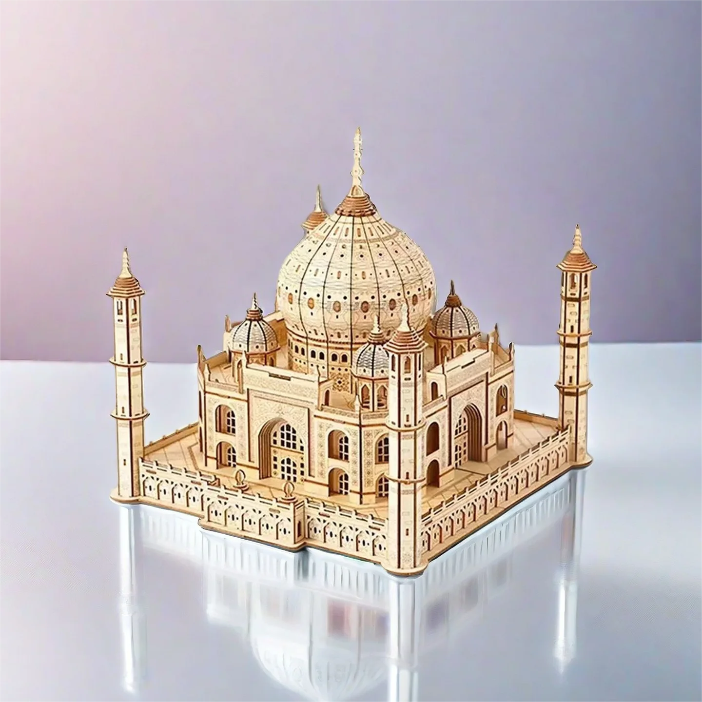 OUZEY Kit de modelo Taj Mahal de madeira 3D - DIY Light Up Palace Castle Puzzle, conjunto de construção educacional para adultos e adolescentes 14+