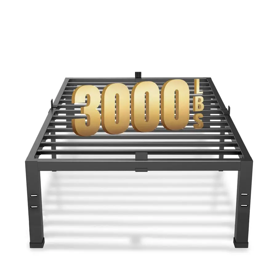 18 Inch Twin Size Bed Frames No Box Spring Needed Heavy Duty Metal Platform Bed Frame Steel Slat Support Easy Assembly Noise Fre