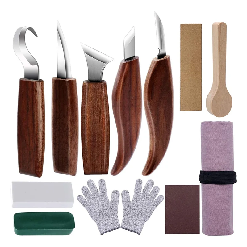 BAAR-Holzschnitzwerkzeug-Set für Anfänger, 12-in-1-Schnitzwerkzeugset aus Holz zum Selbermachen, Skulpturen und Wachsschnitzen