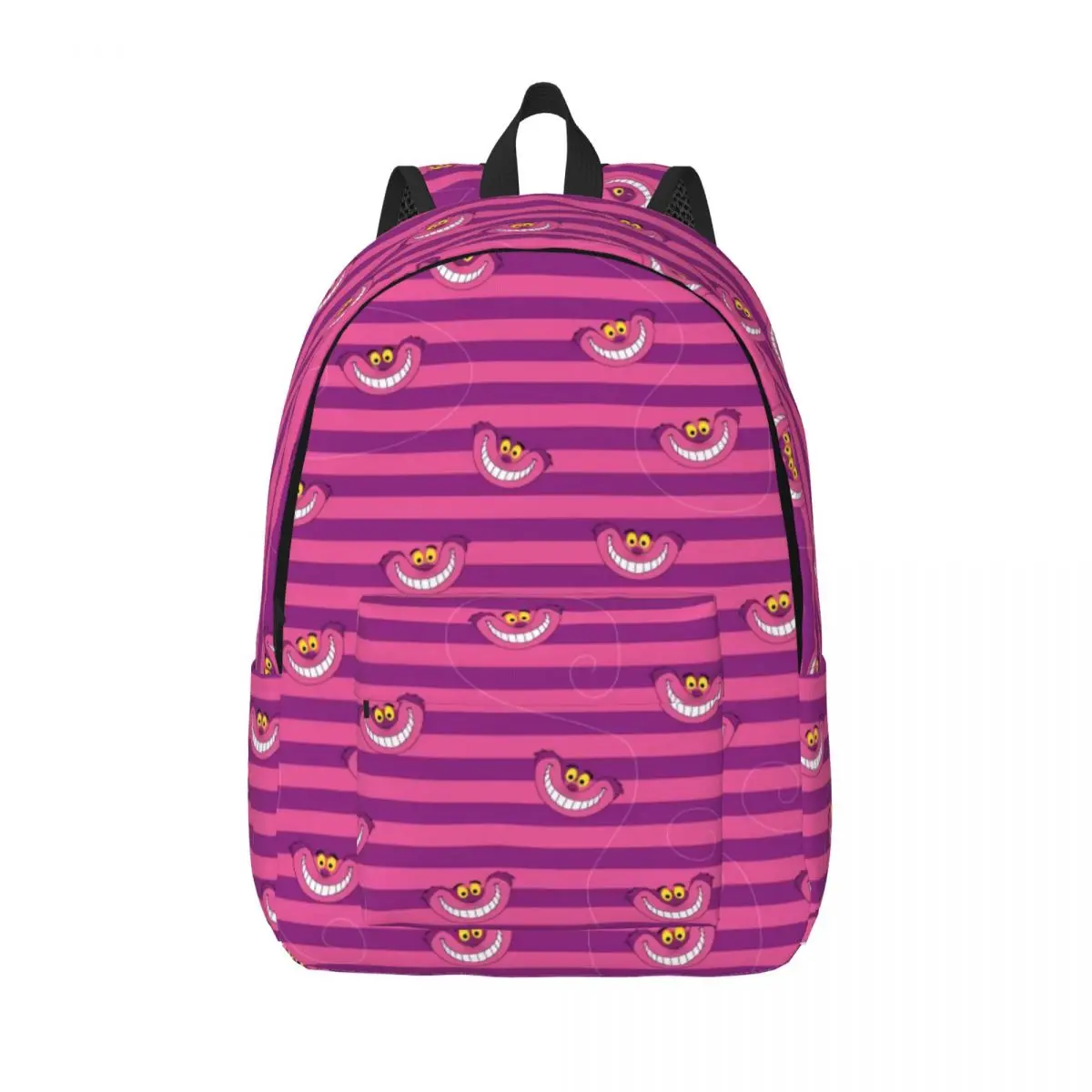 Custom Cheshire Cat Cartoon Manga Canvas Backpack for Women Men College School Students Bookbag Fits 15 Inch Laptop Bags