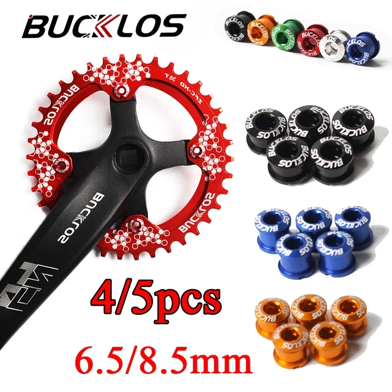 

BUCKLOS 5 шт. болты для велосипедной звездочки, винты для звездочки 6,5/8,5 мм из алюминиевого сплава, винты для шоссейного велосипеда MTB для деталей шатунов для велоспорта