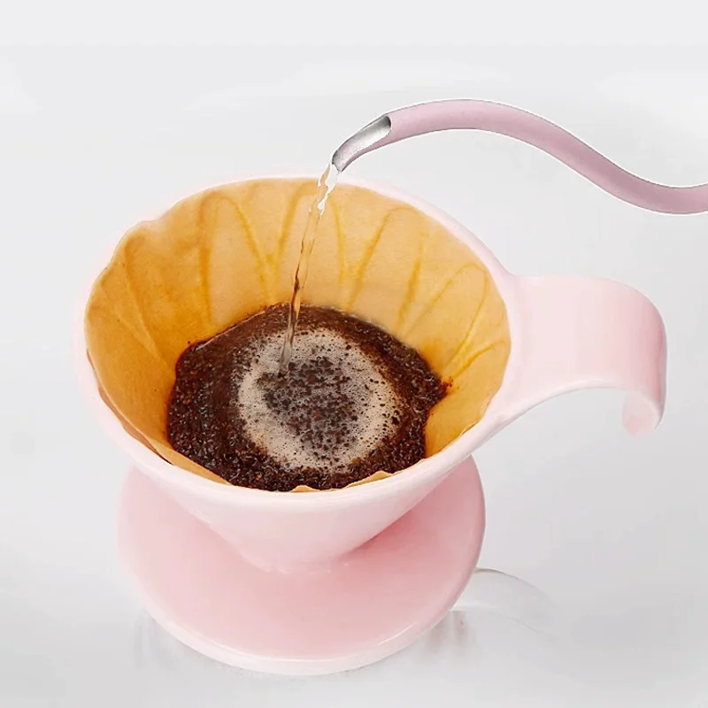 Colorful Ceramic Coffee Filter Cup for Rich Coffee Flavor Extraction Home Barista Petal Coffee Filter Cup Pour Over Dripper