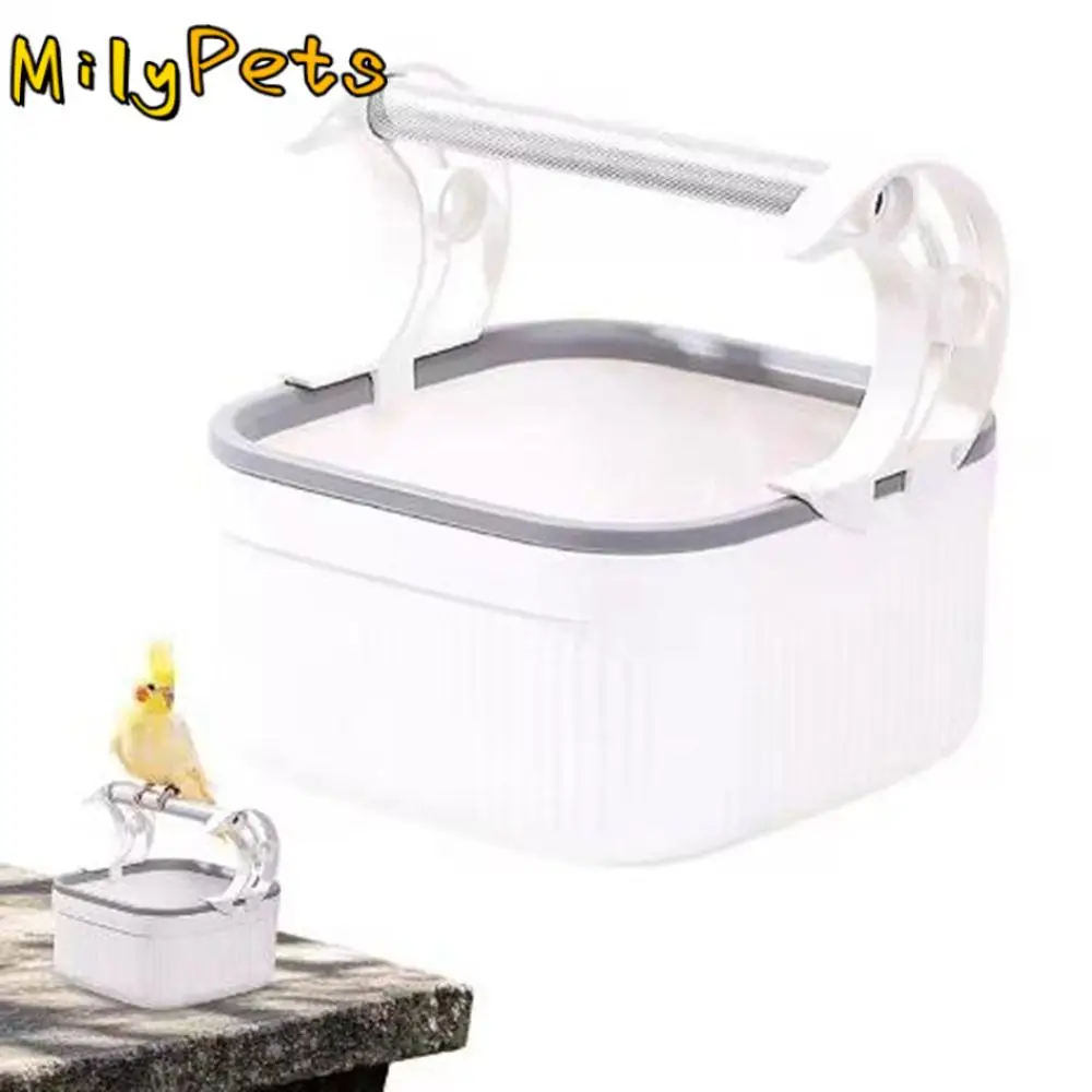 

Plastic Cockatiel Playground Rest Shelf Anti-slip Detachable Tabletop Bird Perch with Removable Box Parrot Game Stand