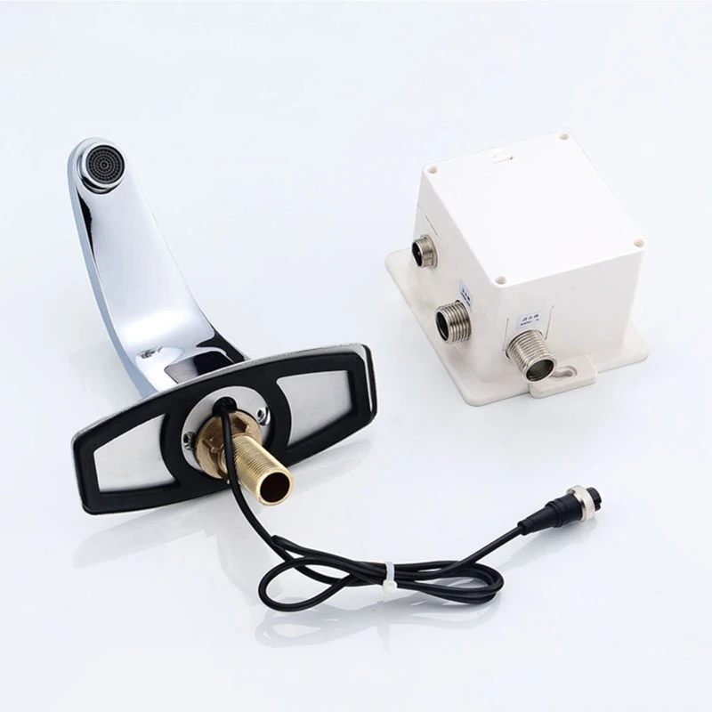 Grifo lavabo sin contacto con infrarrojo, grifo agua manos libres para baño, grifo automático para fregadero y