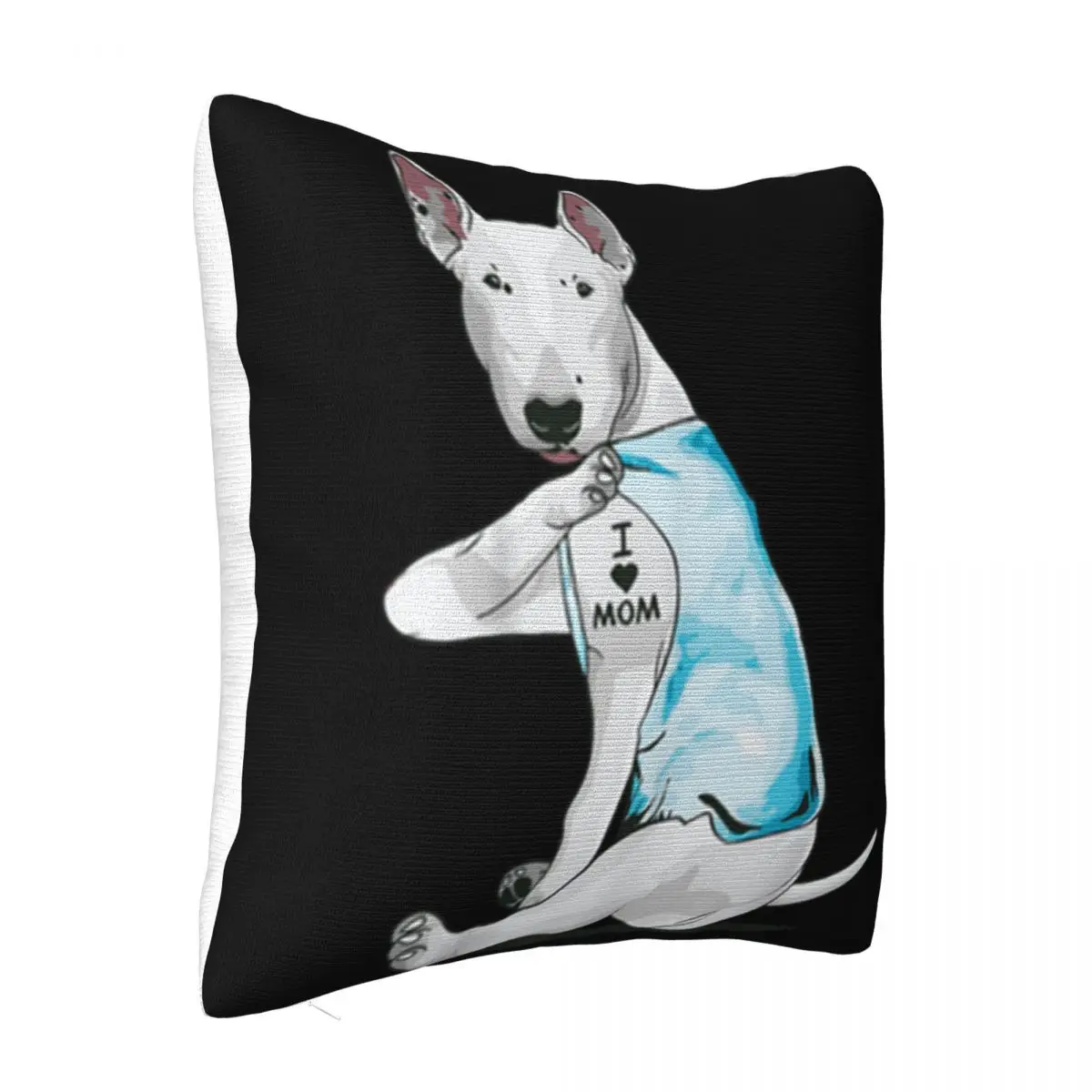 Premium Womens Bullterrier Dog I Love Mom Tattoo Mothers Day Love Normal Hip-Hop Pillow Case