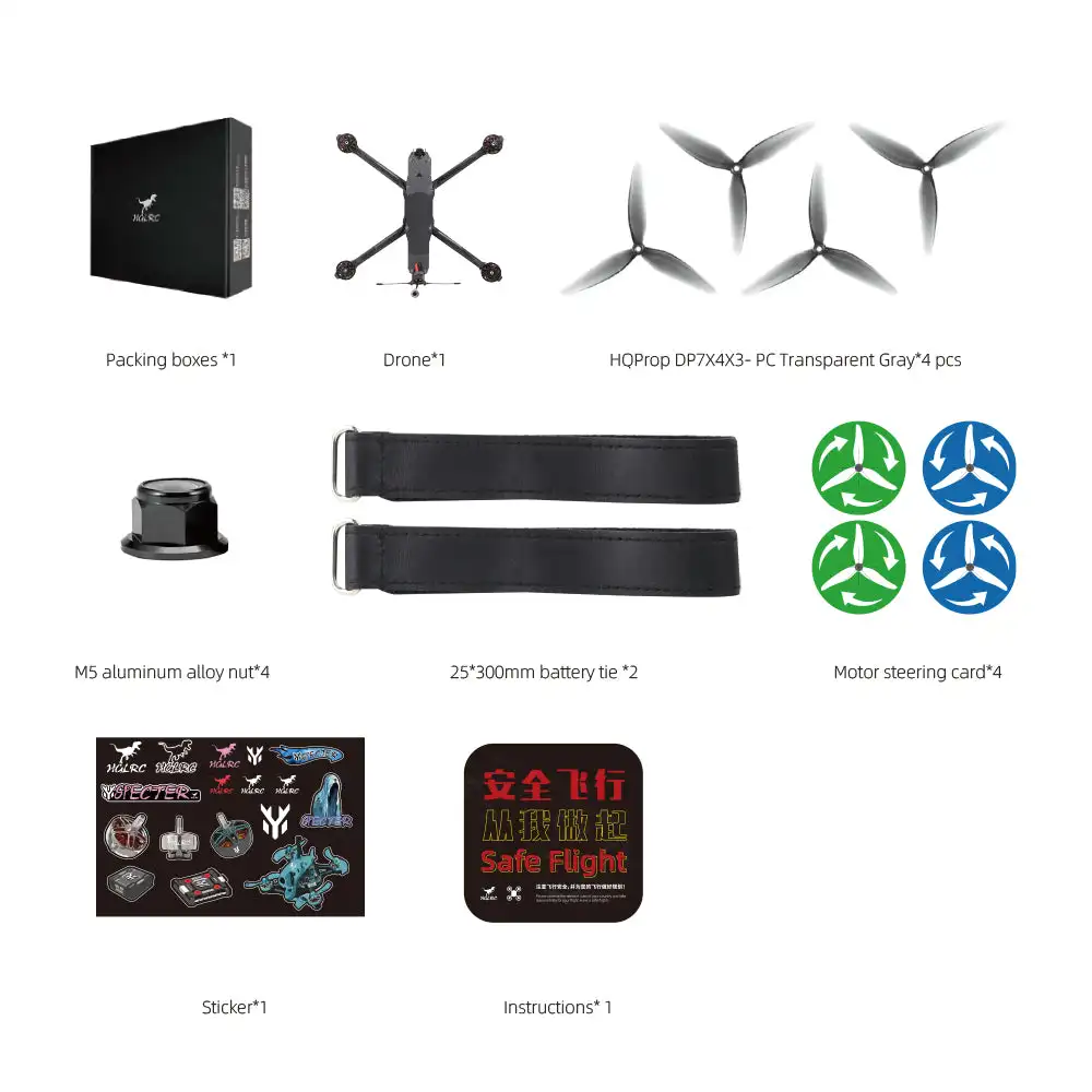 HGLRC MY7 2810 1350KV Motor 2.5W VTX Analog FPV Drone Long Range Quadcopter