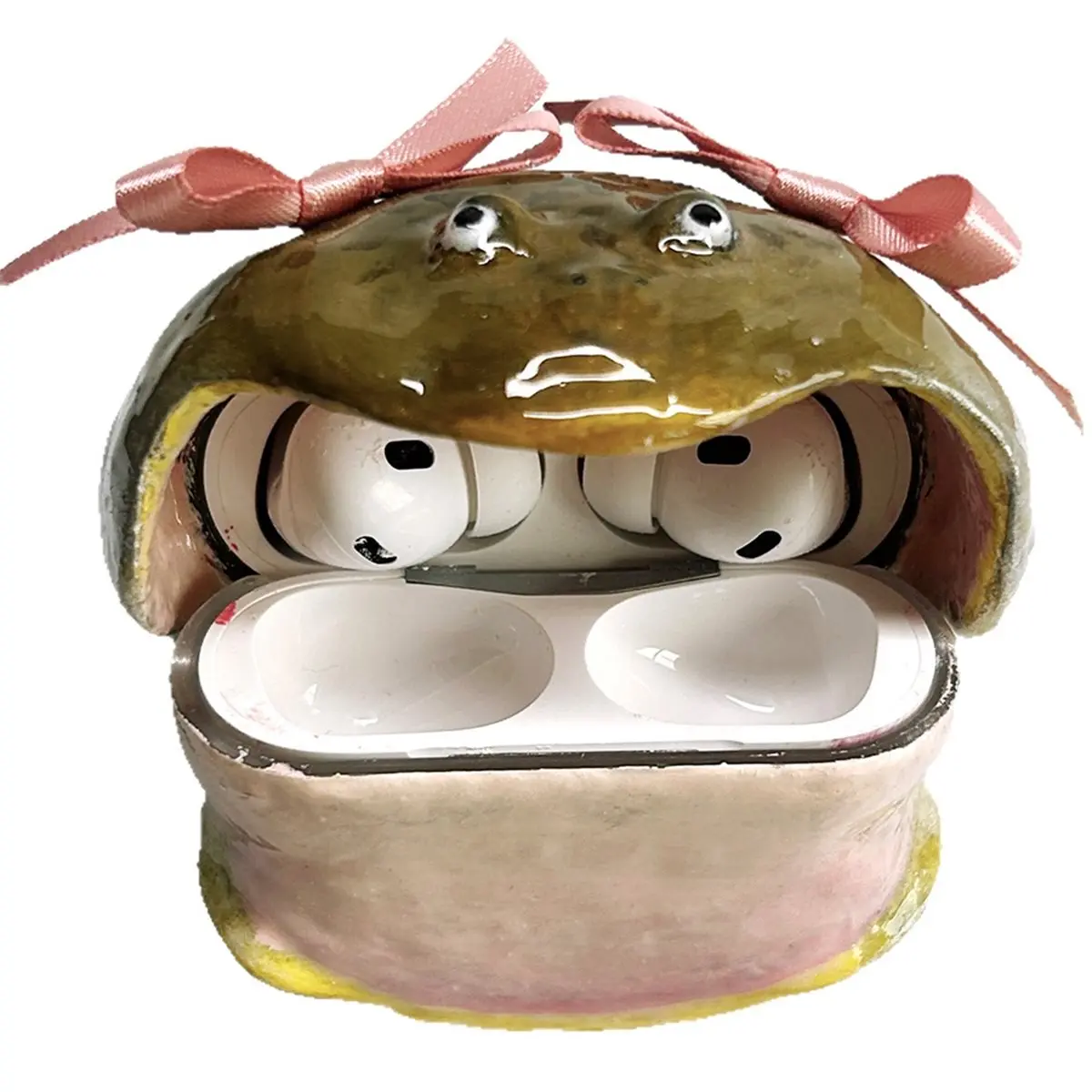 SWXF Frog Case, Handmade Ugly Frog Earphone Protector Case, Creativity Anti Drop Scratch Cases, Fun Gift ,for 3