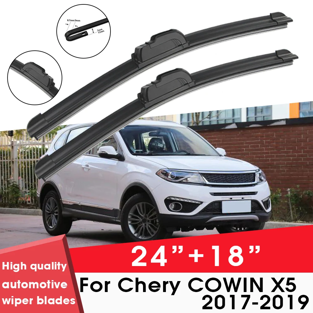 

Car Wiper Blade Blades For Chery COWIN X5 2017-2019 24"+18" Windshield Windscreen Clean Naturl Rubber Cars Wipers Accessories