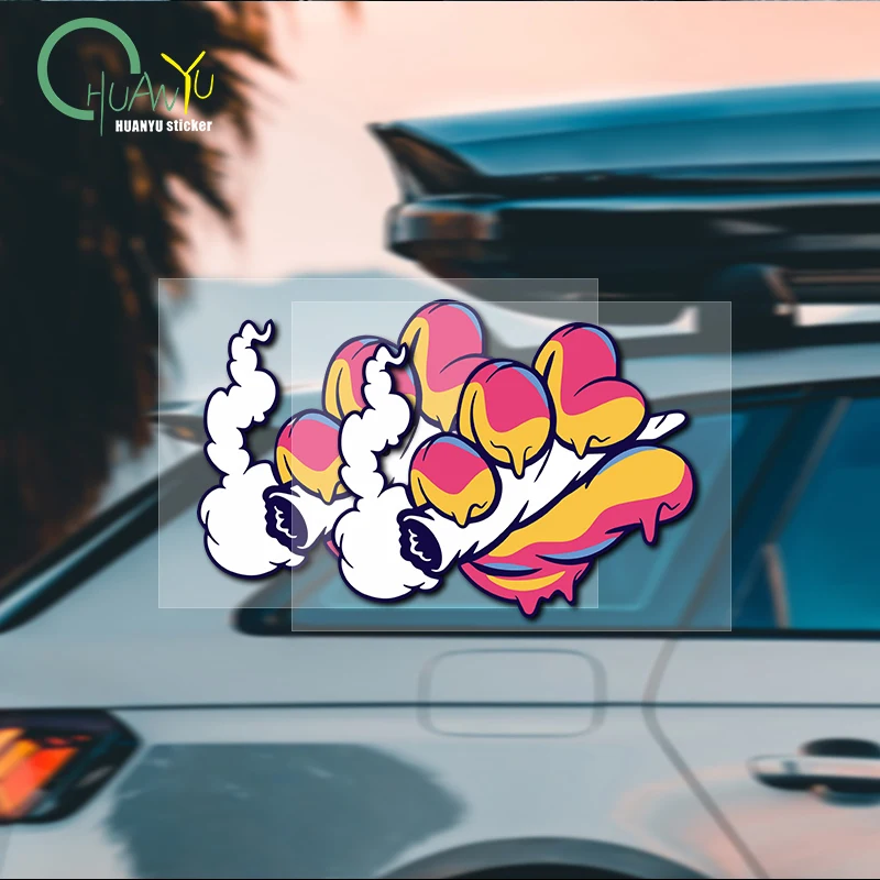 Creative unique style smoking design pattern car sticker cartoon body decoration scratch cover decal