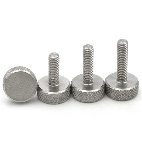 Imagen 2 del producto 2-10 Uds M2 M2.5 M3 M4 M5 M6 M8 M10 304 tornillos moleteados de acero inoxidable cabeza plana pernos de apriete manual para pared de cortina de vidrio