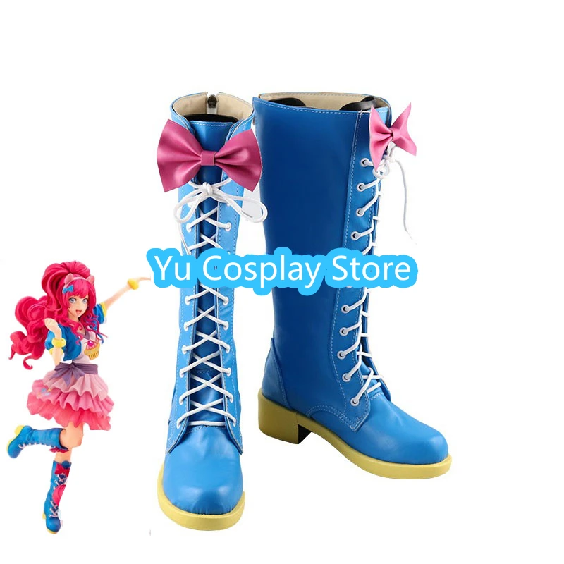 Pinkie Pie Cosplay Shoes PU Leather Shoes Halloween Carnival Boots Anime Cosplay Props Custom Made