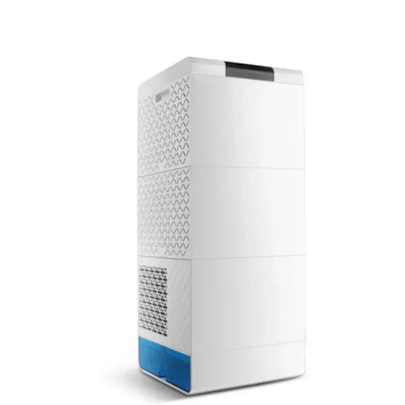 Air purifier for offices removes secondhand smoke, odors, and smog; decomposes formaldehyde; washable activated carbon.