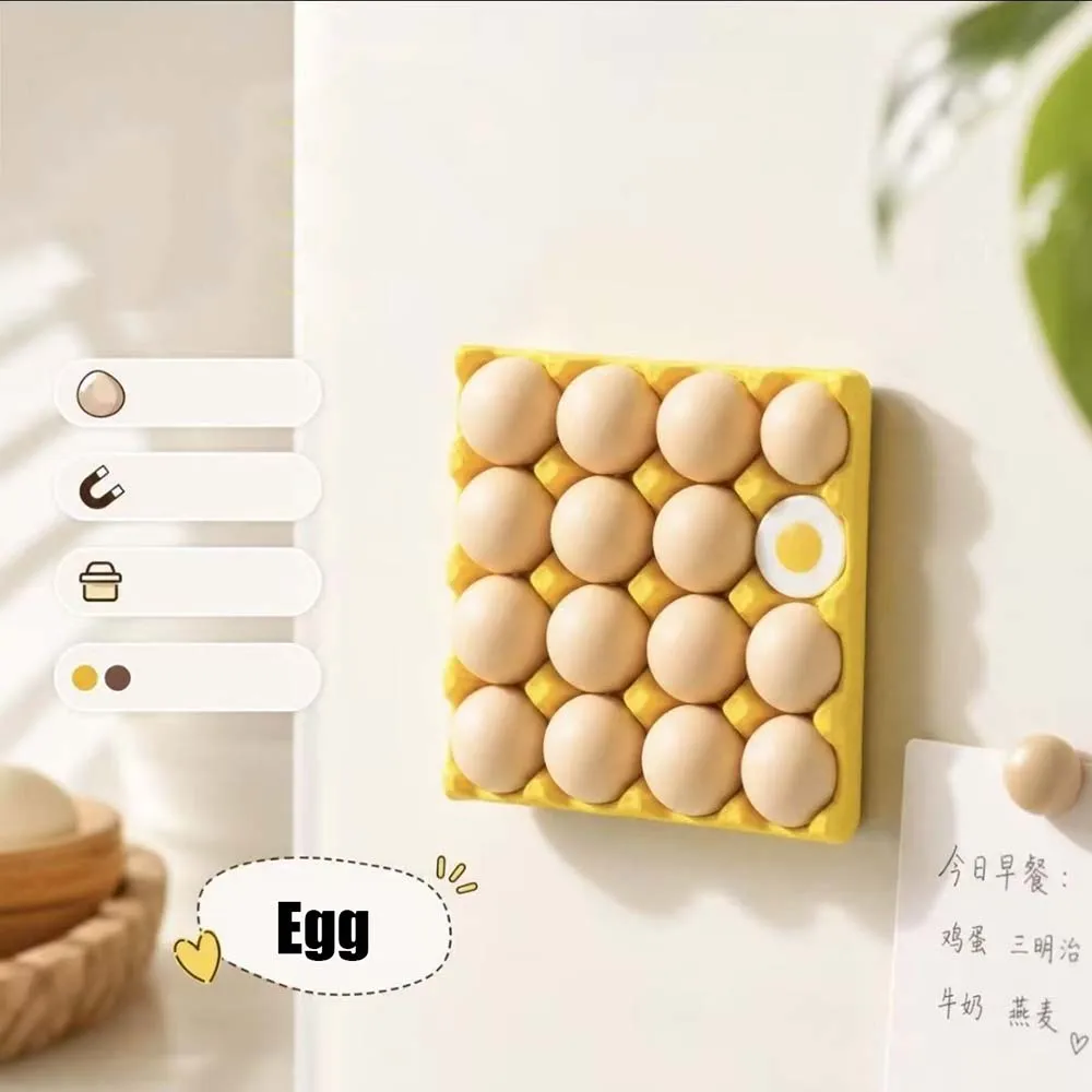 Egg Fridge Magnets Set Cute 3D Simulation Egg Tray Fridge Sticker Creative Magnet Refrigerator Decoration for Kitchen Home Decor