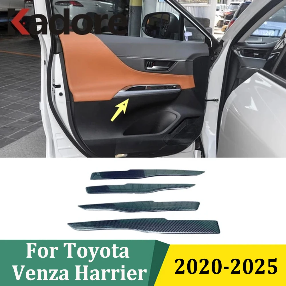 

For Toyota Venza Harrier 2020 2021 2022 2023 2024 2025 Stainless Steel Side Door Armrest Decorative Strip Cover Car Accessories