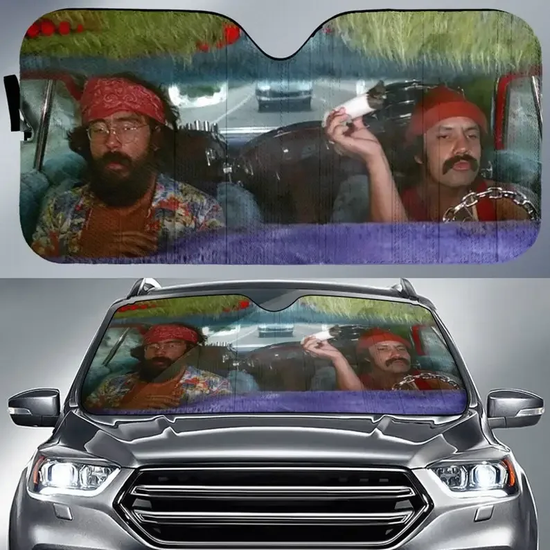 Cheech and Chong حاجب شمس للسيارة ، Marin و Tommy Chong غطاء شمس للسيارة ، إكسسوارات سيارة