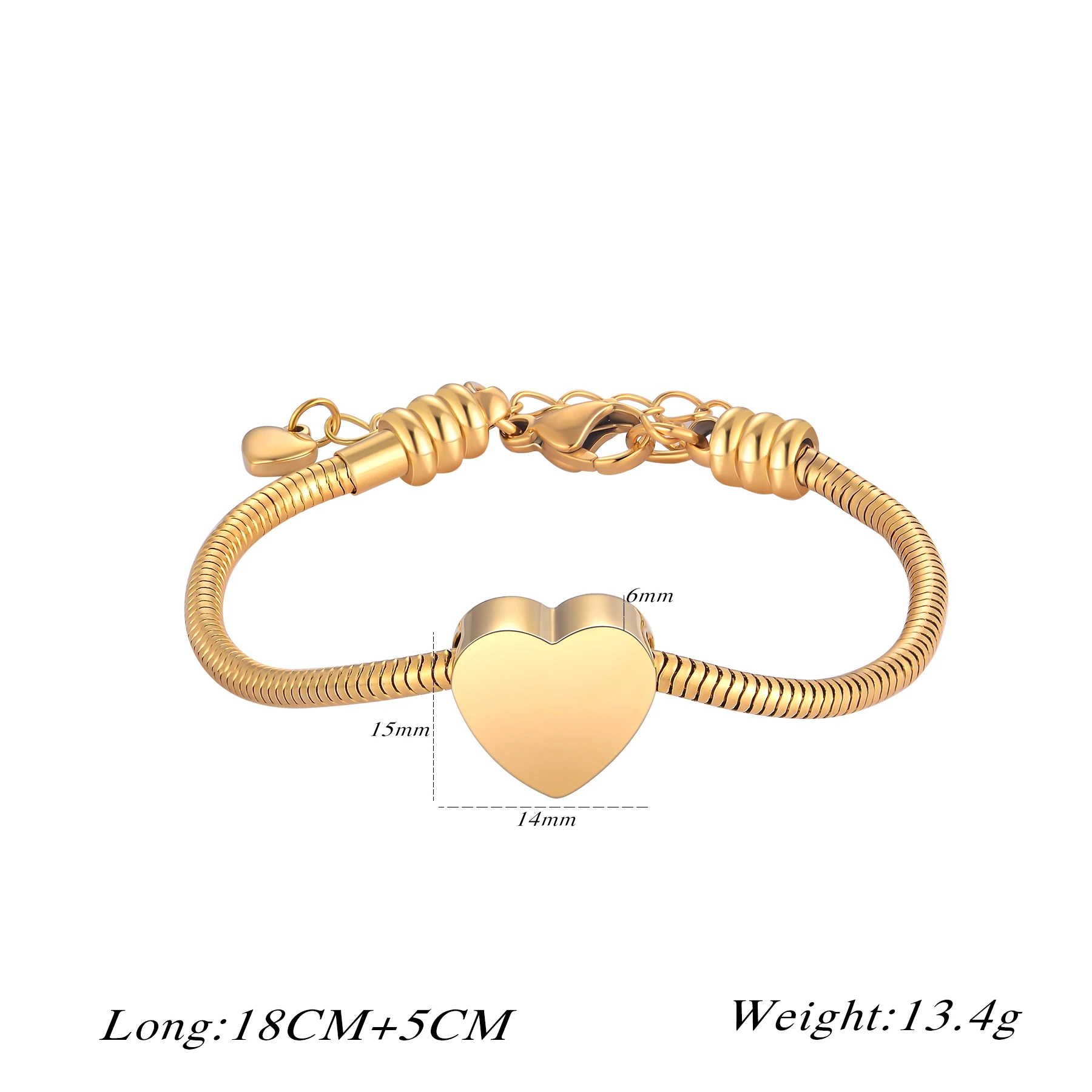 Stainless Steel Heart Urn Bracelet for Ashes Cremation Memorial Bangle Keepsake for Pet/Human Fashion Jewelry with funnel