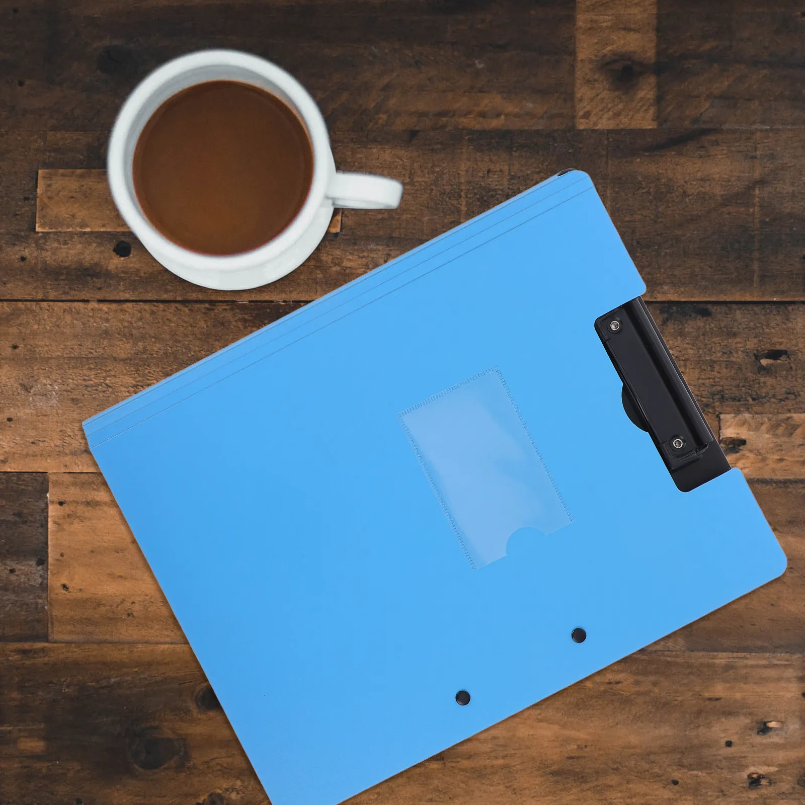 

Foldable A4 Dual Clip Clipboard Plastic Document Folder for Office School Medical Use Portable Writing Board Clip and Paper