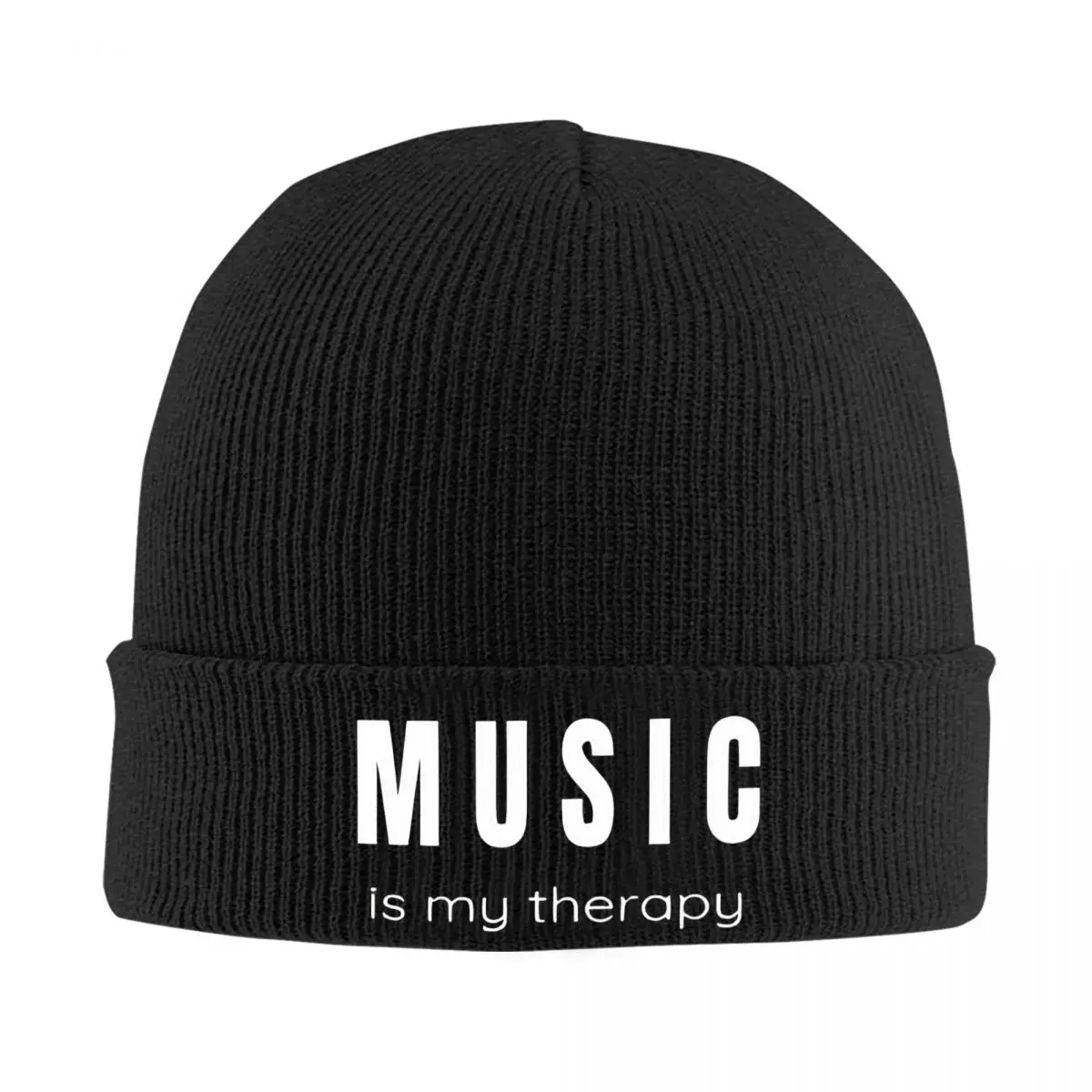 Music Is My Therapy Hat Autumn Winter Beanie Fashion Caps Men Women Knitted Hat