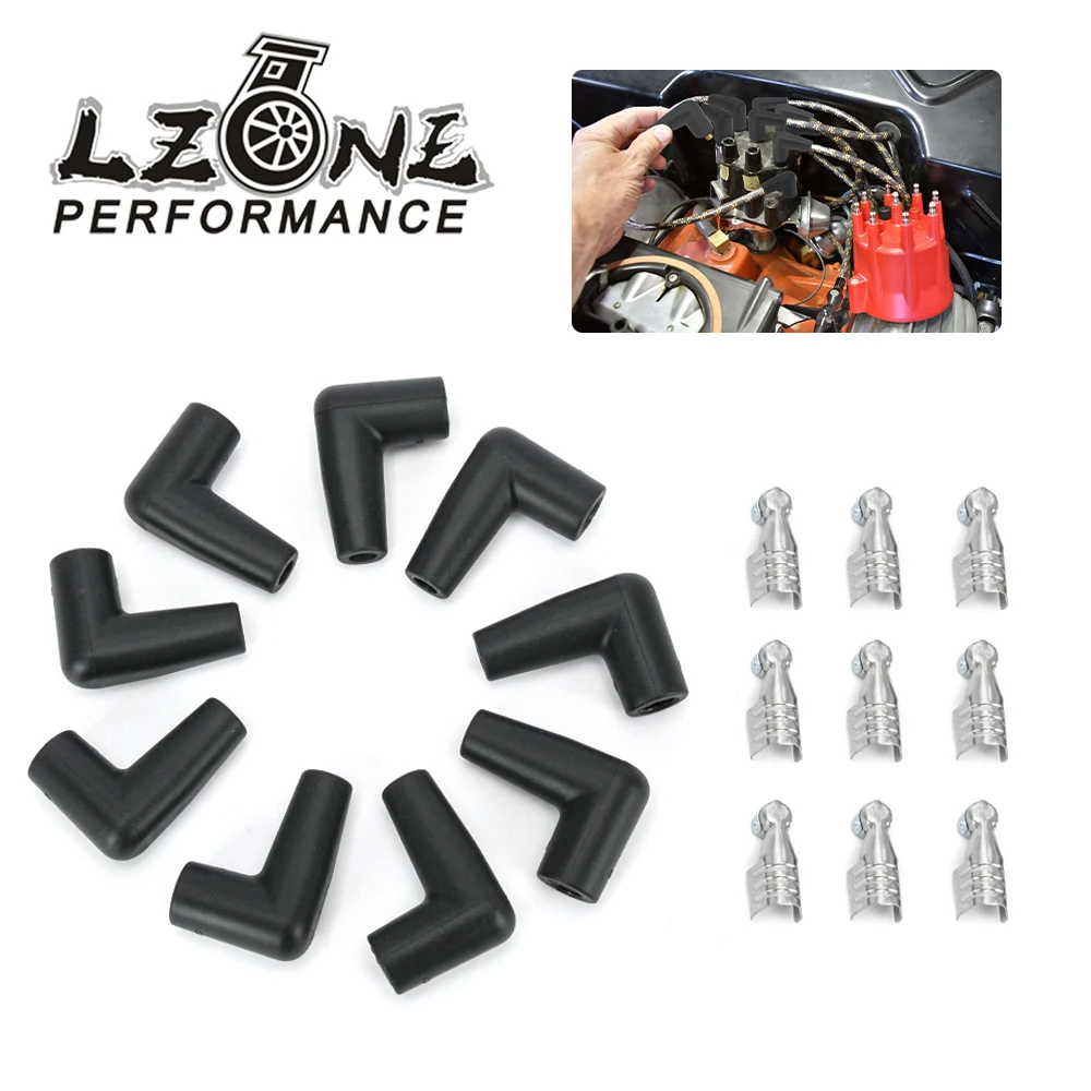 LZONE - 9 pcs / set HEI style distributor caps Spark Plug Wire Male Rubber Boots Terminals Ends Connector set JR-SSC03