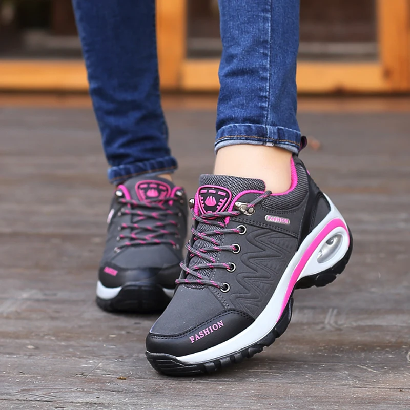 Running Sneakers Women Air Cushion Casual Shoes Outdoor Sneakers Gym Jogging Tennis Trainers Fashion Sport Lace Up Wedge Sports