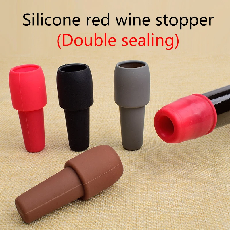 Tappo per vino creativo universale da 5 pezzi tappo per vino rosso in Silicone morbido riutilizzabile tappo per bottiglia Anti caduta a doppia tenuta