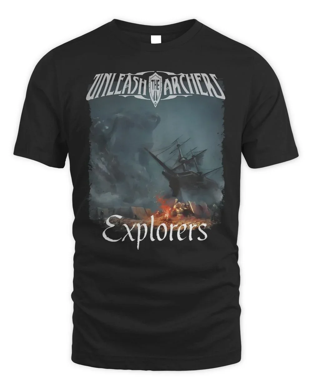 Unleash The Archers Explorers Graphic T Shirt, Mysterious Dark Fantasy Seafaring Art Print, Heavy Metal Rock Design