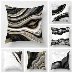 Abstract Personality Design Black Marble Cushion Cover Home Decor Throw Pillow Cover Living Room Sofa Decor
