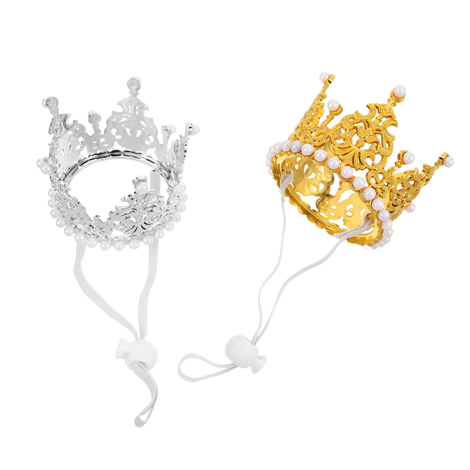 

2Pcs Pet Crown Hat Glitter Birthday Party Headwear Adjustable Dog Cat Tiara Photo Prop Accessory Cat Party Hat