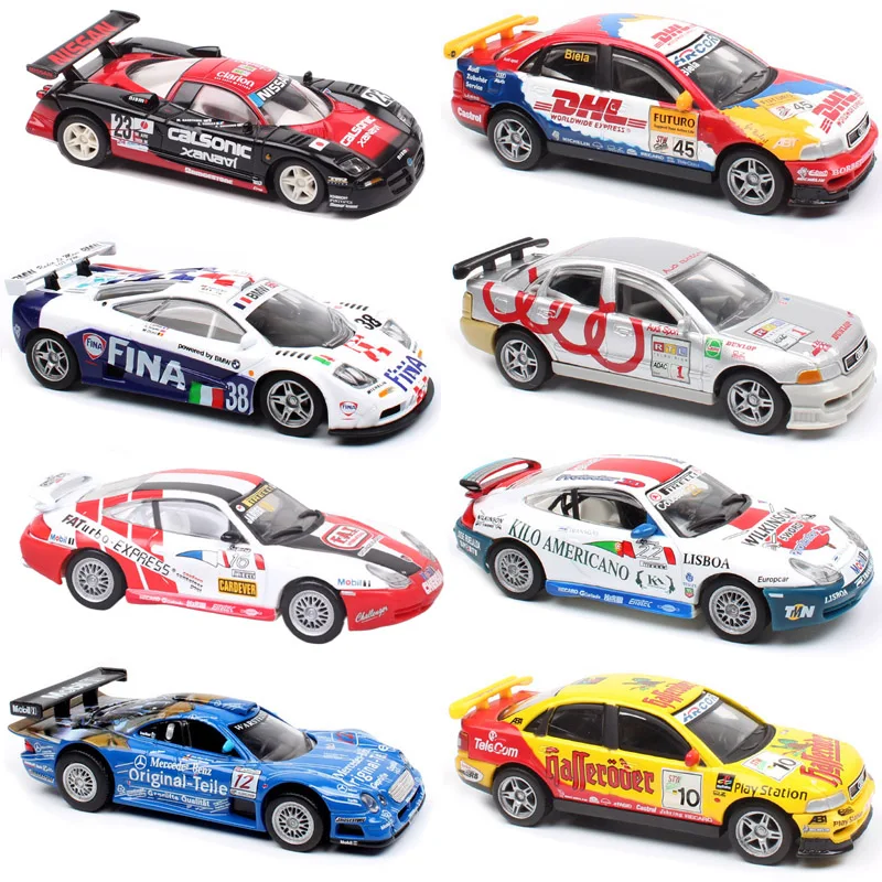 O brinquedo modelo do carro de competência, escala do 1:43, alta velocidade, Audi A4 STW, Touring super, Nissan RC390, GT1 911, GT3, metal fundido,