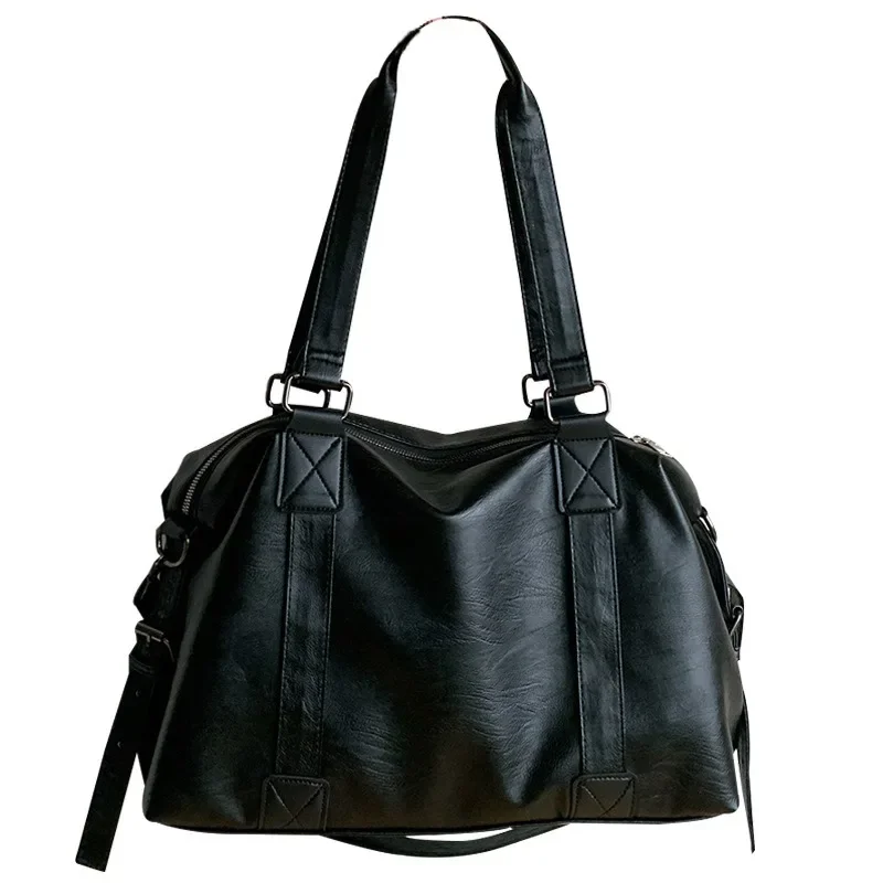 Fashion Tote Bag Leather Women Bag Simplicity Handbag Solid Vintage Shoulder Messenger Bag for Ladies image 6
