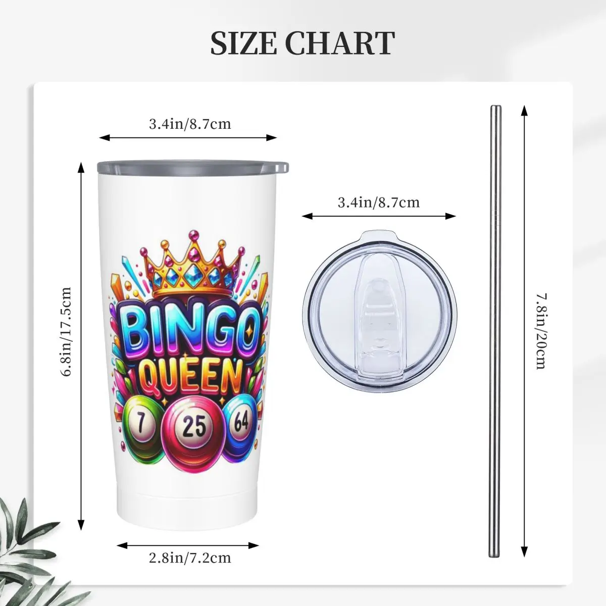 Bingo Queen Best Player Of Vacation Bingo Stainless Steel Tumbler Vacuum Insulated Mugs Thermal Cold Cups Straw With Lid 20oz