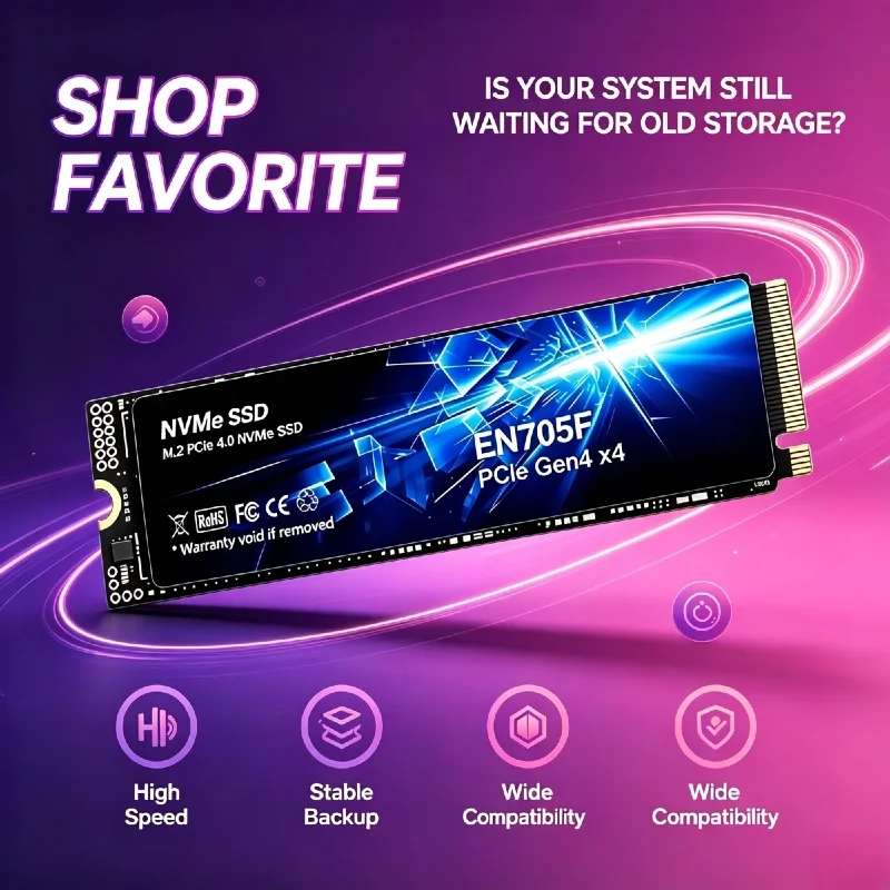 Newest High Speed EN705F M2 NVMe PCIe Gen4 SSD 500GB 1TB 2TB 4TB Inside Solid State Disk for Gaming Work PC Laptop