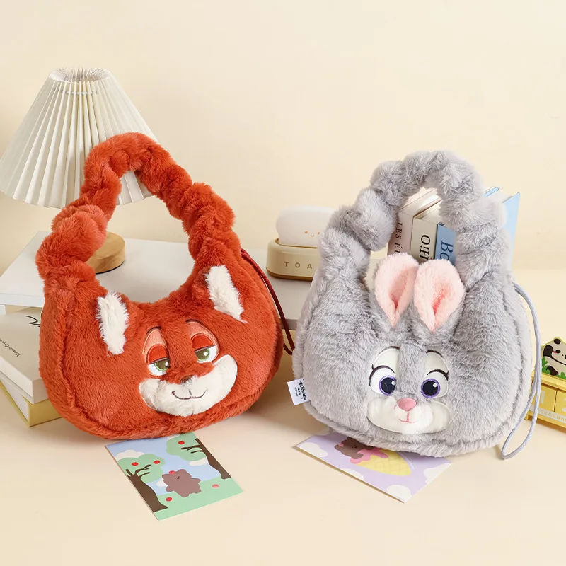

Disney Zootopia Judy & Nick Plush Shoulder Bag - Cute Furry Hobo Bag Officially Licensed Character Crossbody Purse for Fans