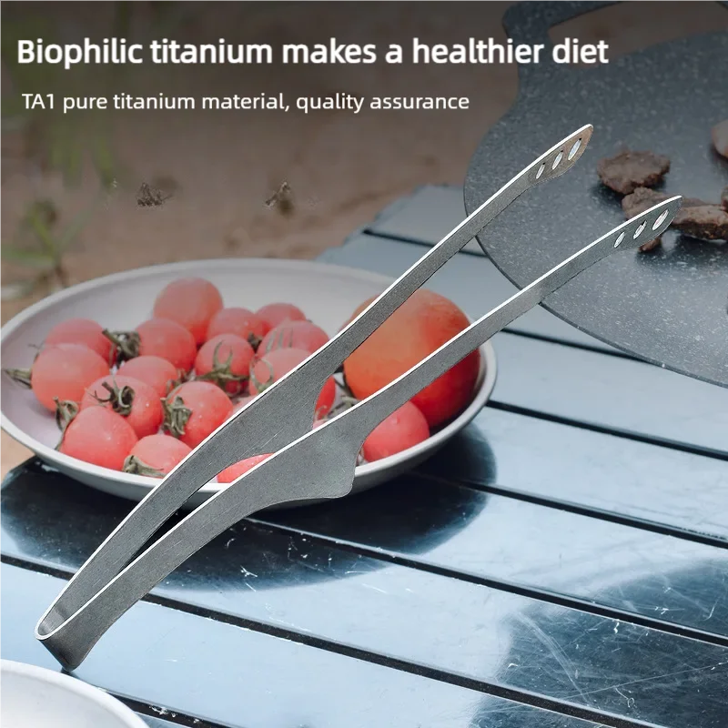 Titanium Tang 9.2in/23.5cm Picknick BBQ Grill Tang Clip Restaurant Barbecue Vlees Clip Wandelen Camping Servies levert