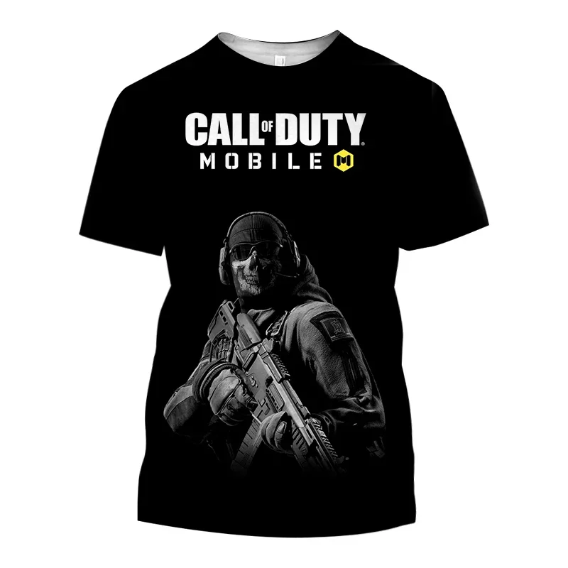 Call Of Duty Shooting Game T Shirt For Men Fashion Casual Crew Neck Retro Short Sleeve Summer Hip Hop Harajuku Oversized Tee