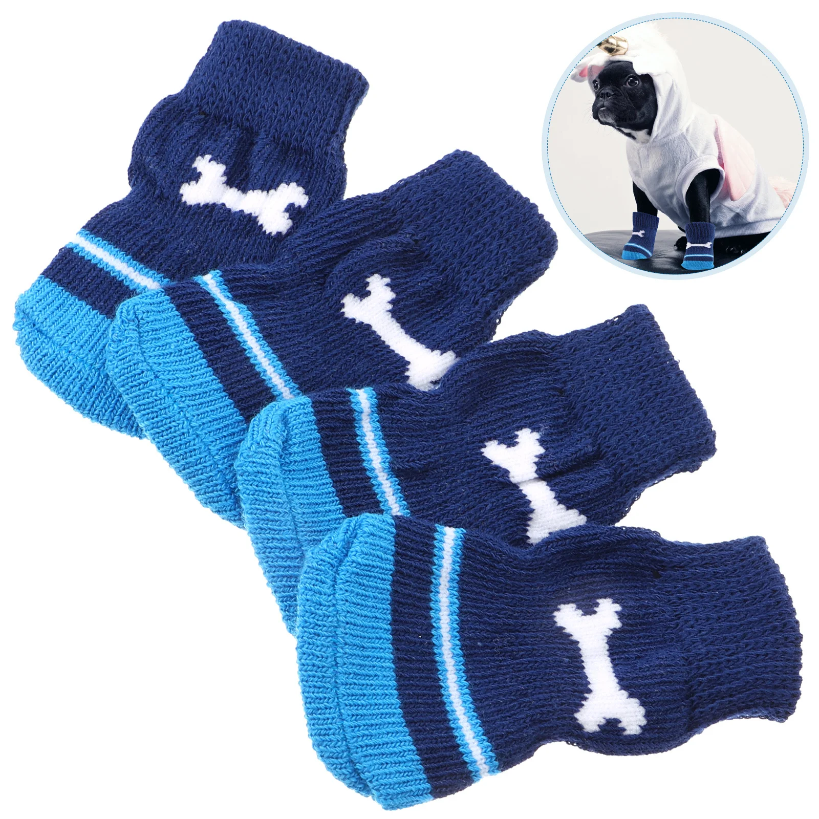 

Anti-Slip Dog Socks Small Pet Cotton Paw Protectors Winter Booties Washable Warm Socks For Poodles M Size