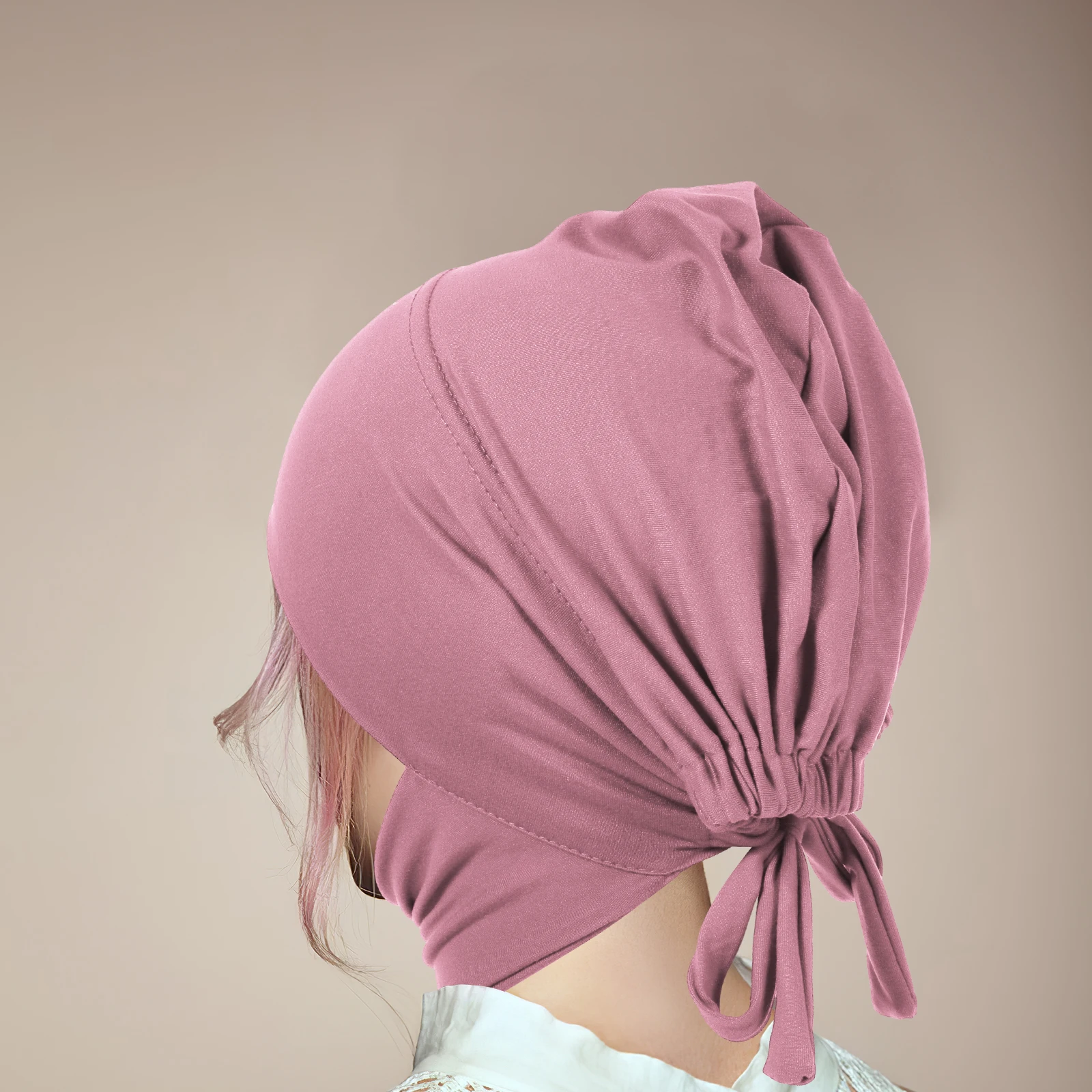 

Solid Color Neck Hijab Undercap Soft Stretchy Breathable Muslim Women Turban Hat For Islamic Female Headwear Wrap Bonnet