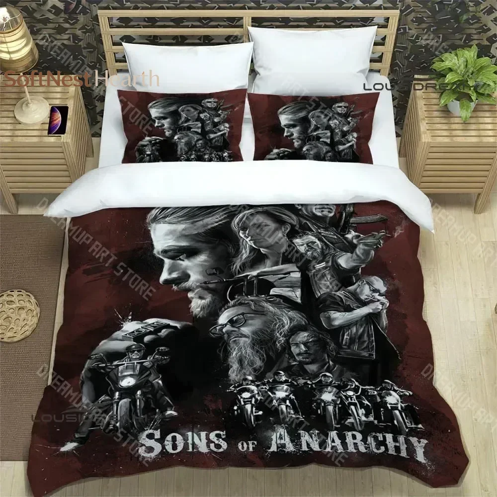 2026 3D Print Sons Of Anarchy Retro Printed Bedding Sets Exquisite Supplies Set Duvet Cover Bed Comforter Set Bedding Set Luxury
