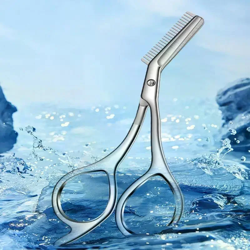1Pcs Eyebrow Trimming Scissors With Combs Professional Eyebrow Trimmer Stainless Steel Grooming Eyebrow Shaping Scissors Tools