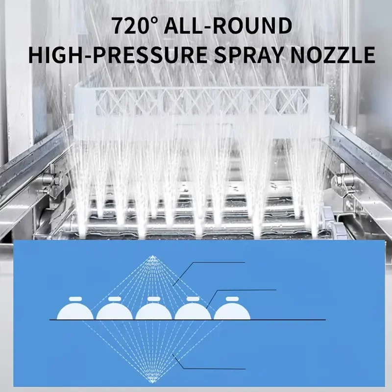 Commercial Conveyor Dishwasher Machine Industrial Flight Type Large Capacity Automatic Kitchen Cleaning Equipment for view 5