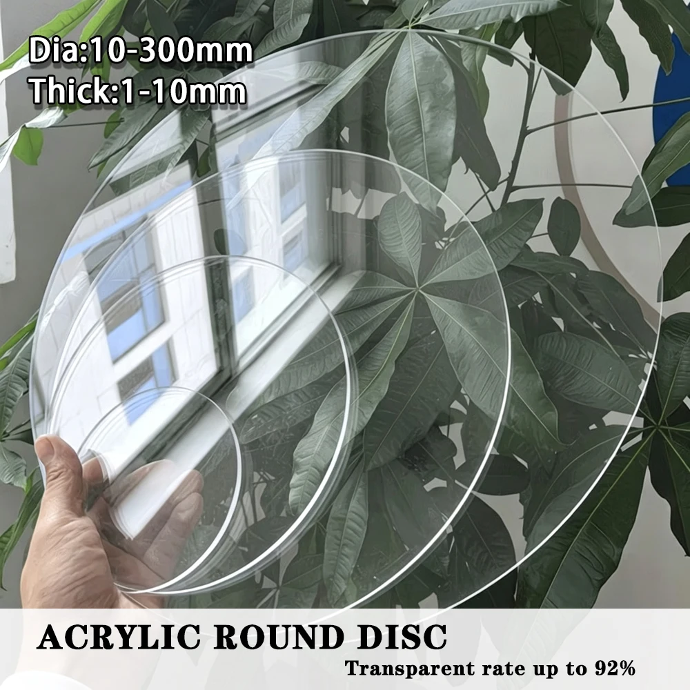 1-20Pcs Dia 10mm-300mm Thick 1-10mm Clear Acrylic DIY Bases Plastic Round Model Base Circular Figure Stands Collectible Display