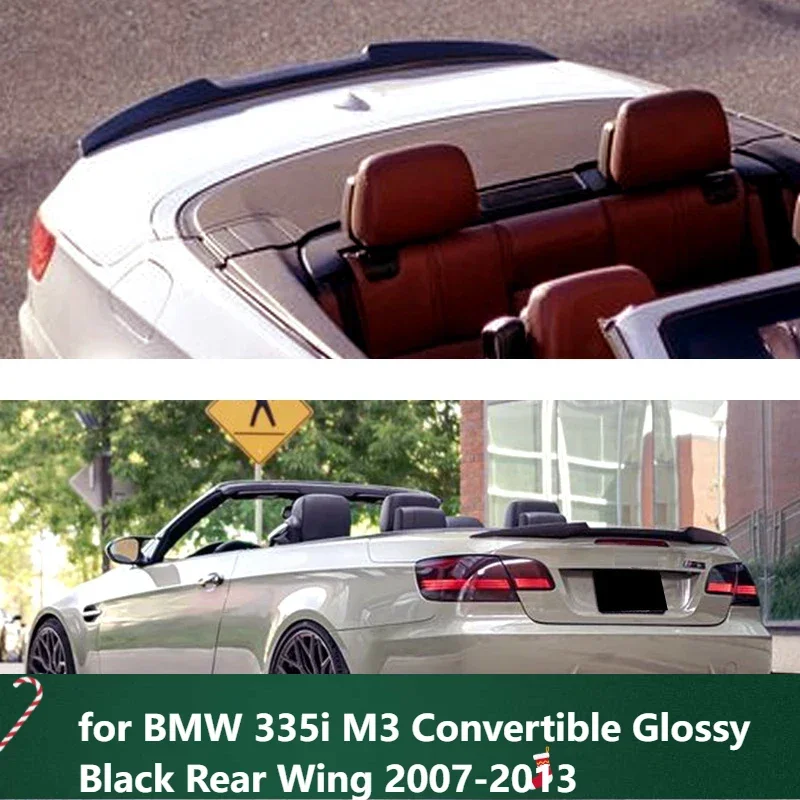 

E93 Spoiler for BMW 335i M3 Convertible Glossy Black Rear Wing 2007-2013 Carbon Paint Car Rear Trunk Lip