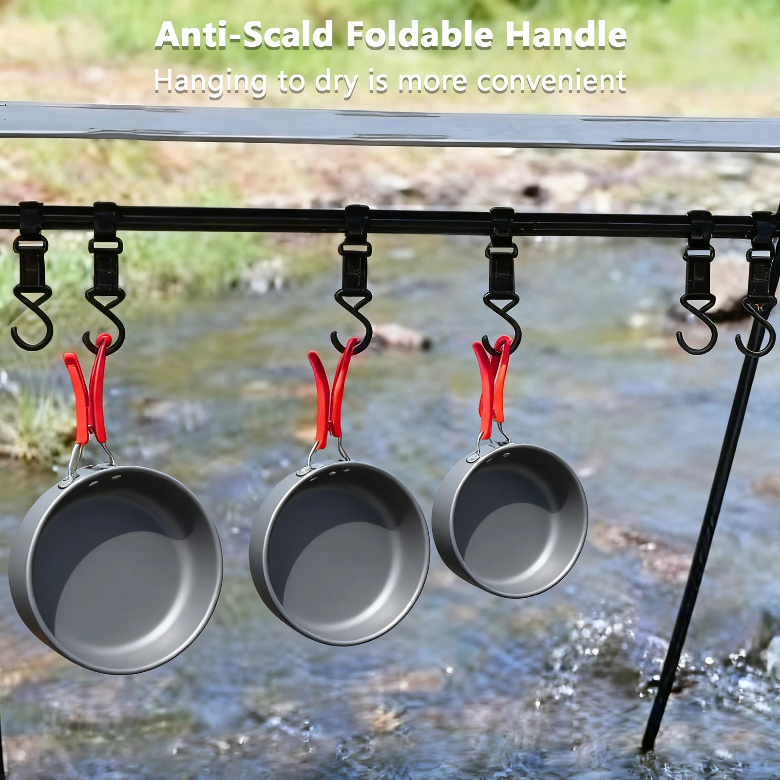 

Сковорода для кемпинга, посуда для кемпинга, легкий набор сковородок, портативный алюминиевый комплект с антипригарным покрытием, наборы посуды для кемпинга