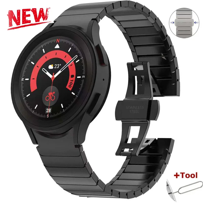 Luxury Titanium Color Band for Samsung Galaxy Watch 6 4Classic 47mm 43mm 7 6 5 4 40mm 44mm Metal Stainless Steel Bracelet Strap