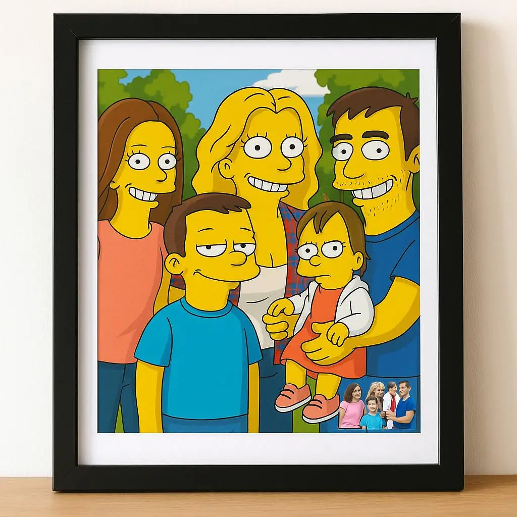 قم بتخصيص صورة عائلة سمبسنز الخاصة بك، رسم كرتوني مخصص من الأزواج، صورة عائلية لديكور المنزل، فكرة هدية فريدة
