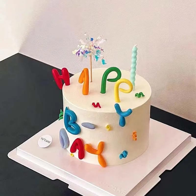 1 Set Farbige Buchstaben Happy Birthday Tortendekoration Gold Kleiner Stern DIY Party Geschenk Cupcake Topper für Babyparty Dessert Dekoration – Detail 3