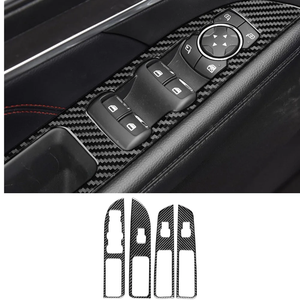 

for Ford Explorer 2013-2019 Window Lift Switch Button Panel Decoration Cover Trim Sticker Car Interior Accessories Carbon Fiber