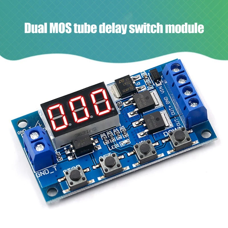 Módulo de interruptor de retardo de tubo Dual MOS, circuito de interruptor de retardo de temporizador de ciclo de disparo, 4 piezas