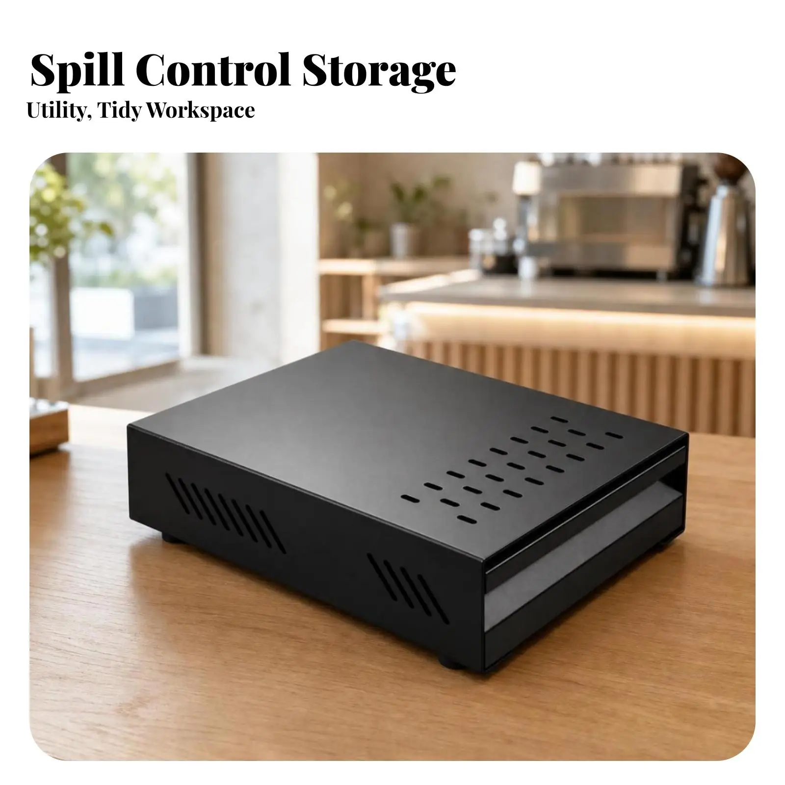 Space Saving Aluminum Coffee Grounds Storage Drawer Knock Box for Espresso Maker Home Barista Accessory