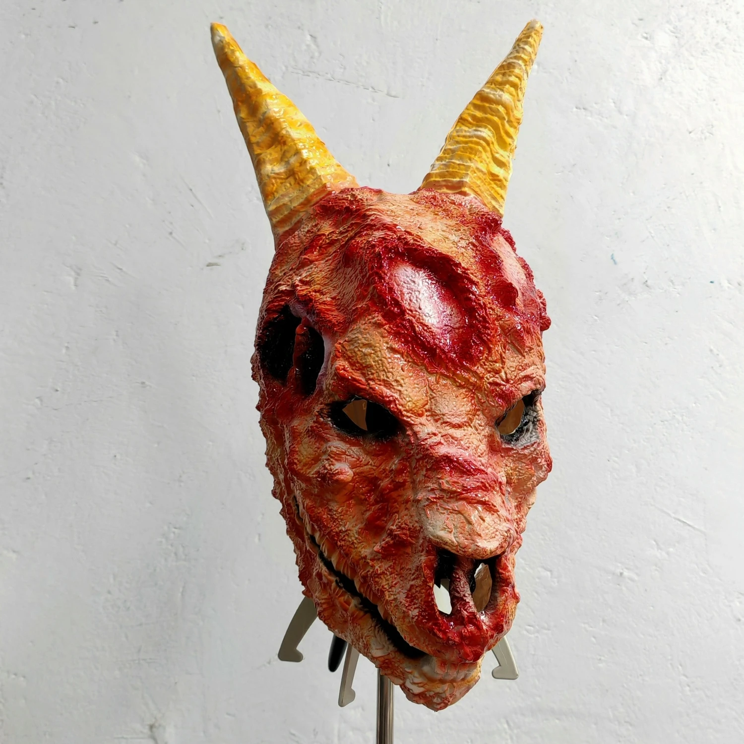 실감나는 유니섹스 성인용 고무 염소 두개골 마스크 무서운 가짜 동물 머리 할로윈 파티 소품 장식